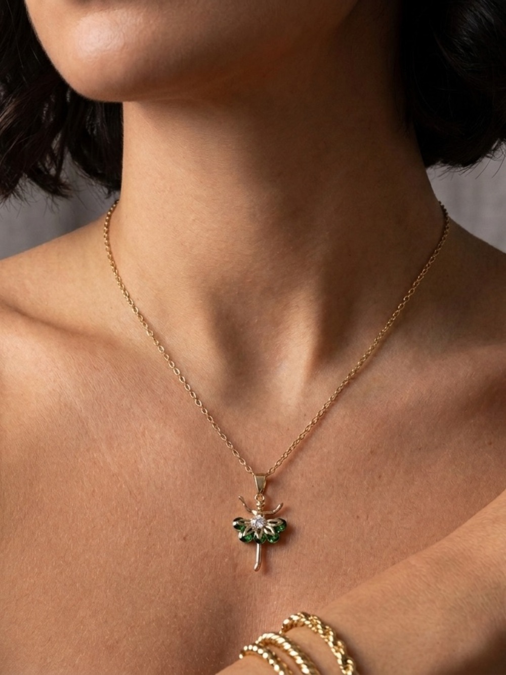 BALLERINA necklace stamped | Gold plated | Dainty Necklace